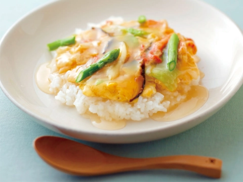 カニ玉レタスの天津飯のレシピ